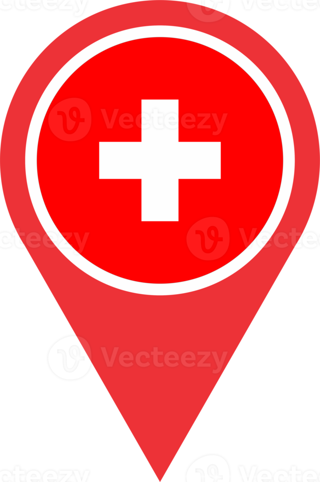 Switzerland flag pin map location PNG