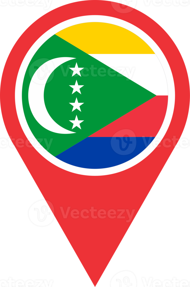 Comoros flag pin map location png