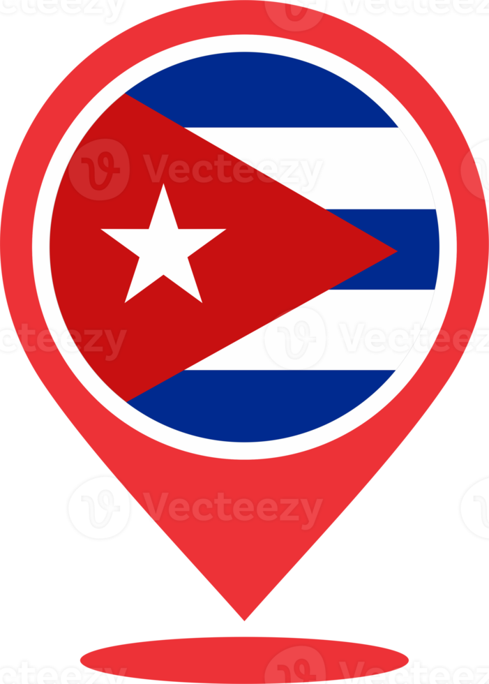 Cuba flag pin map location PNG