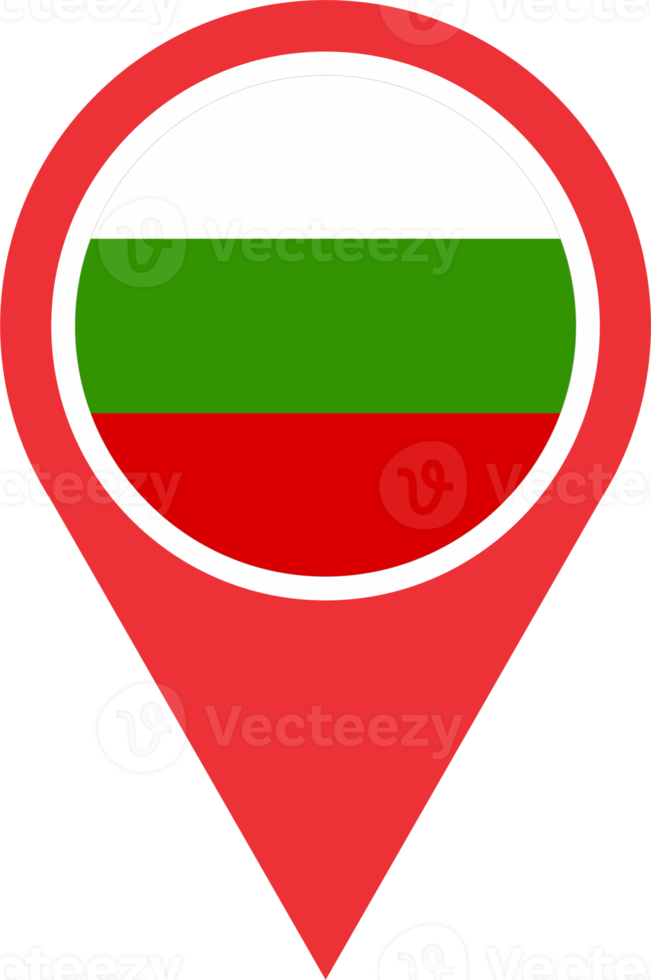 Bulgaria flag pin map location PNG