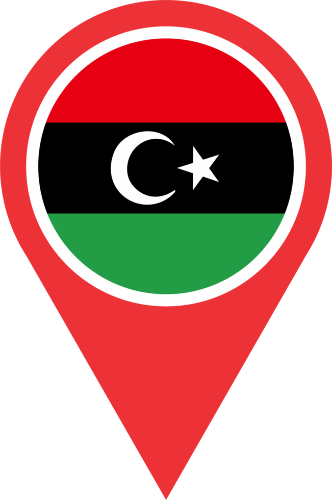 Libyen Flagge Stift Karte Ort png