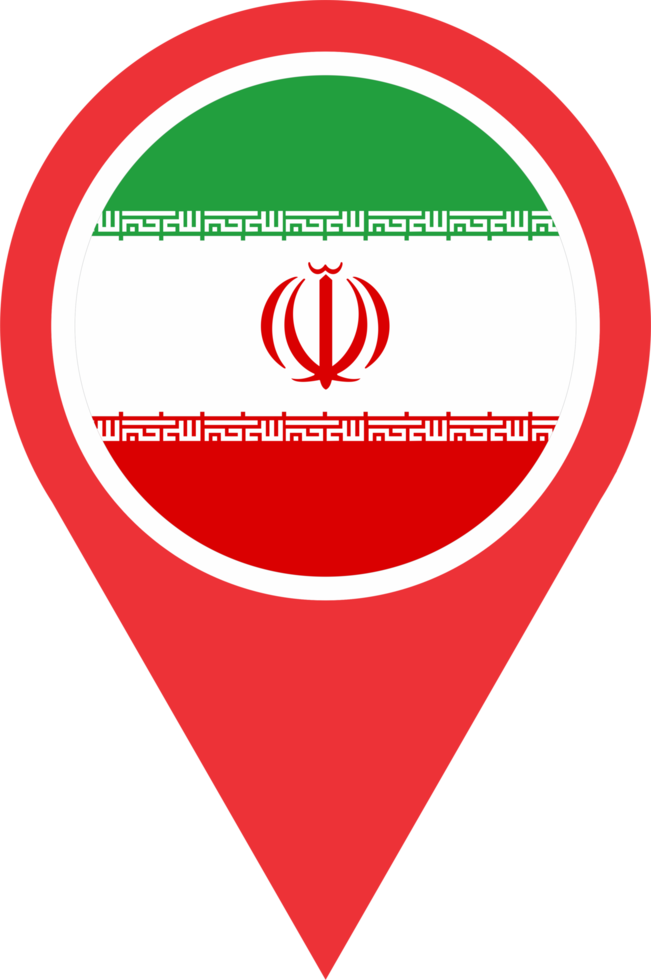 Iran flag pin map location PNG
