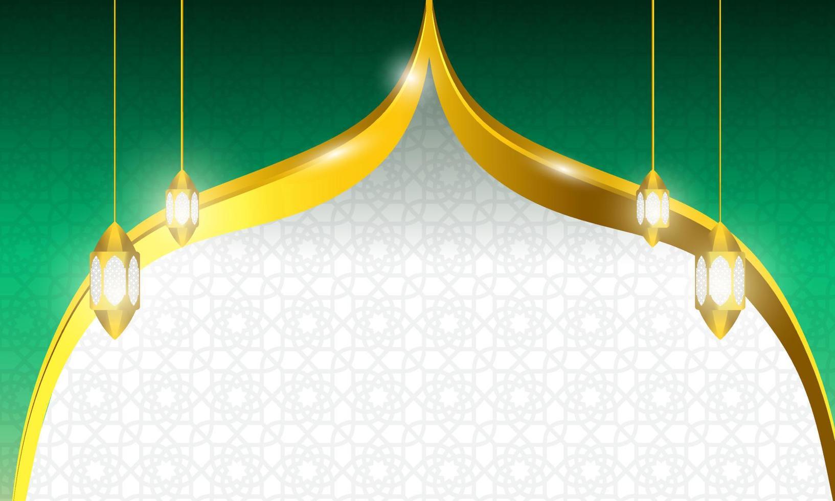 islamic gold shine green vector background