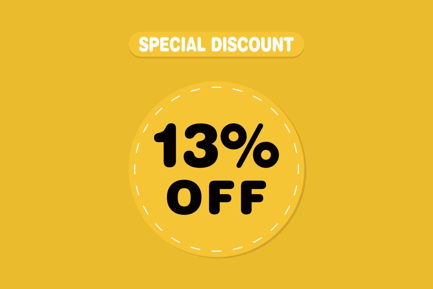 13 percent Sale and discount labels. price off tag icon flat design. vector