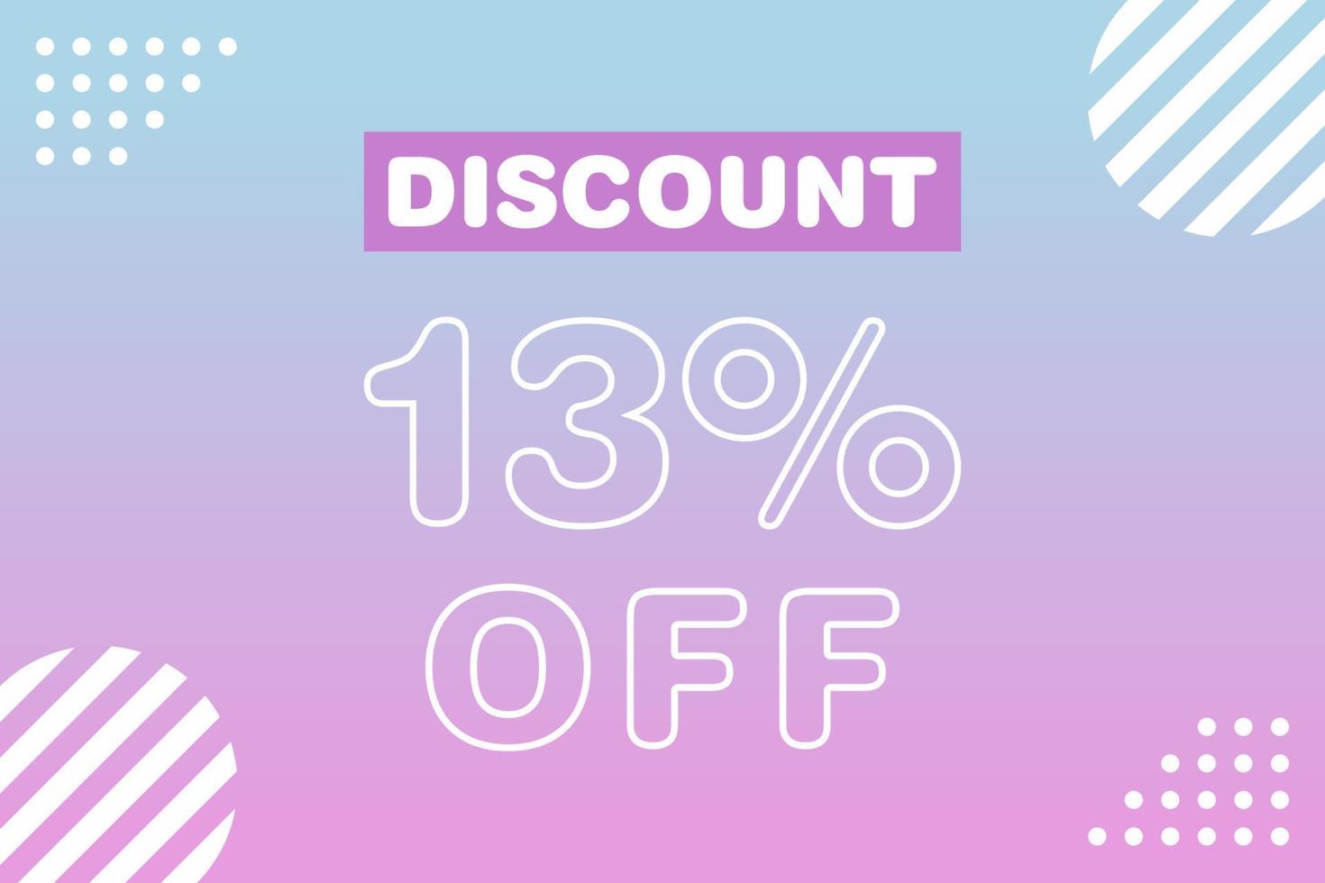 13 percent Sale and discount labels. price off tag icon flat design. vector