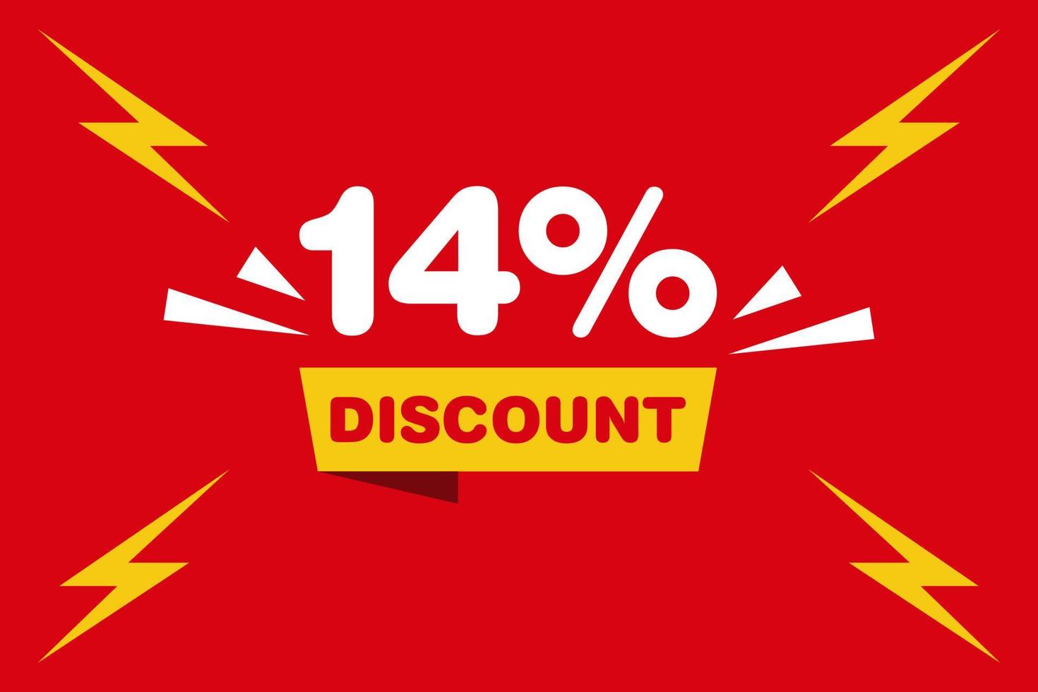 14 percent Sale and discount labels. price off tag icon flat design. vector