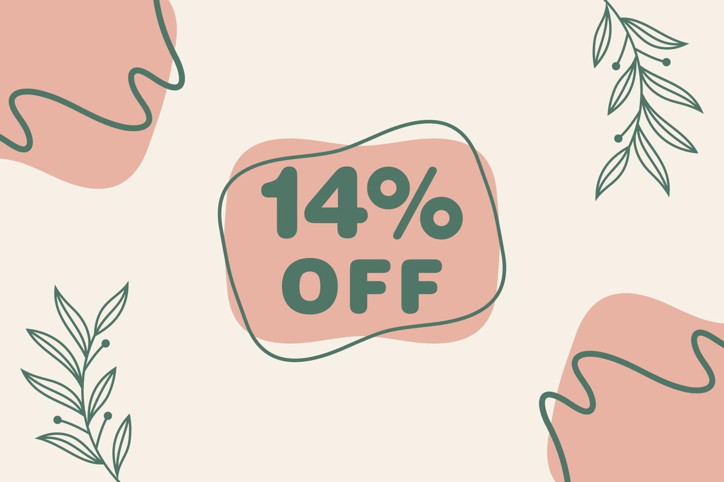 14 percent Sale and discount labels. price off tag icon flat design. vector