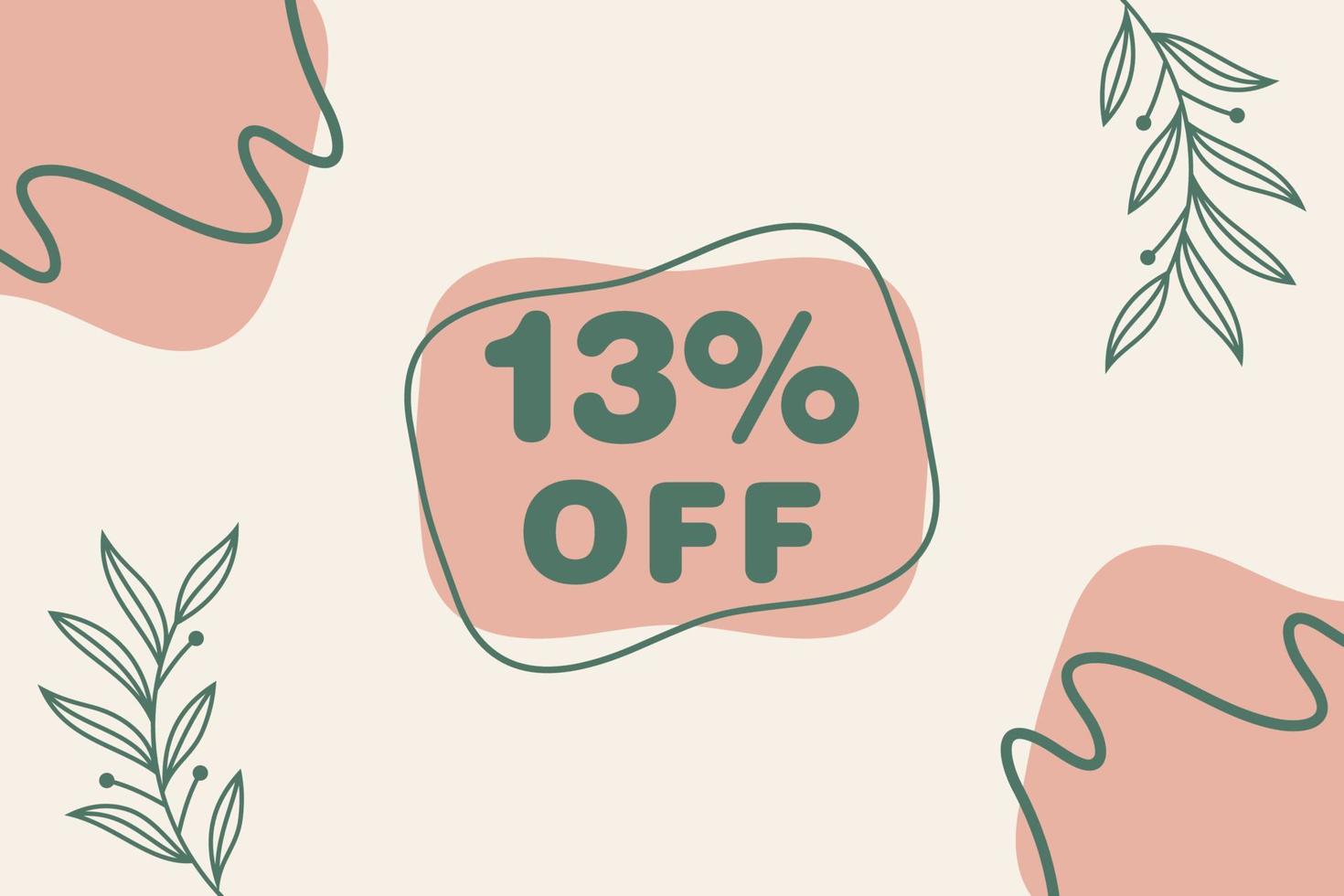 13 percent Sale and discount labels. price off tag icon flat design. vector