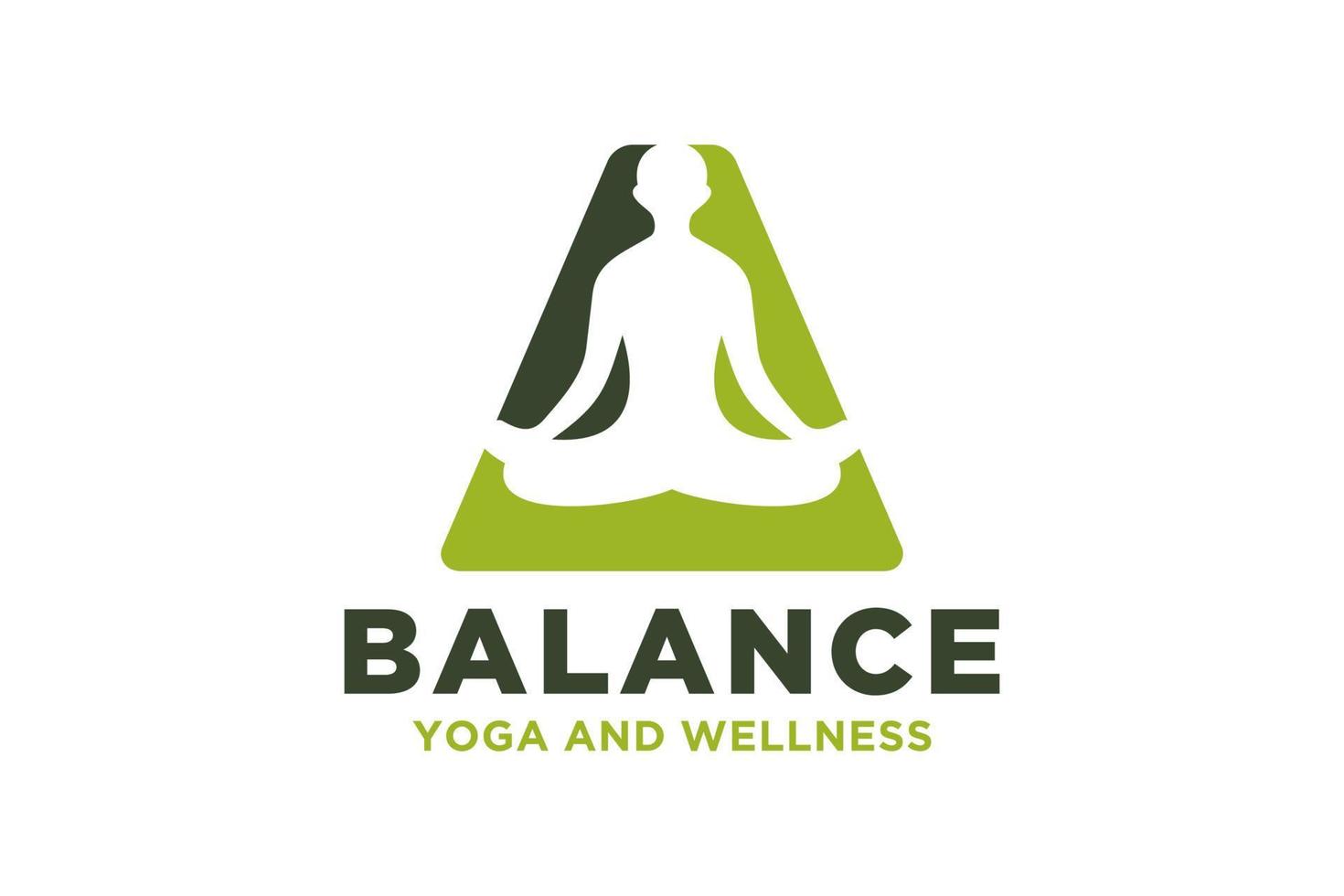 Vector A initial logo with yoga design concept.