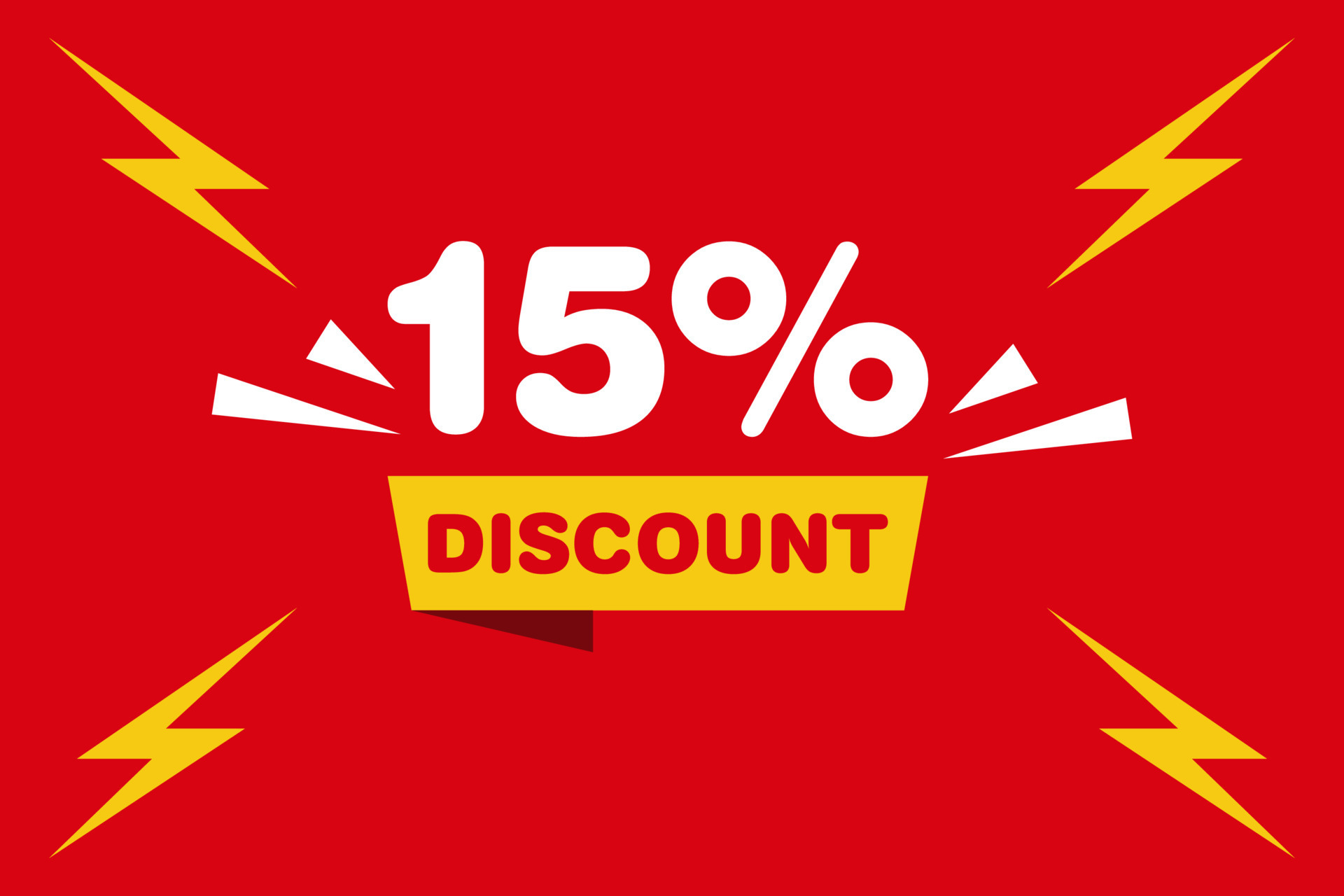 15 percent Sale and discount labels. price off tag icon flat design