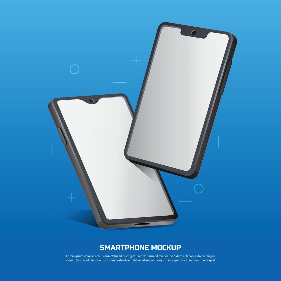 3d Grey Mobile Phone Mockup Design vector