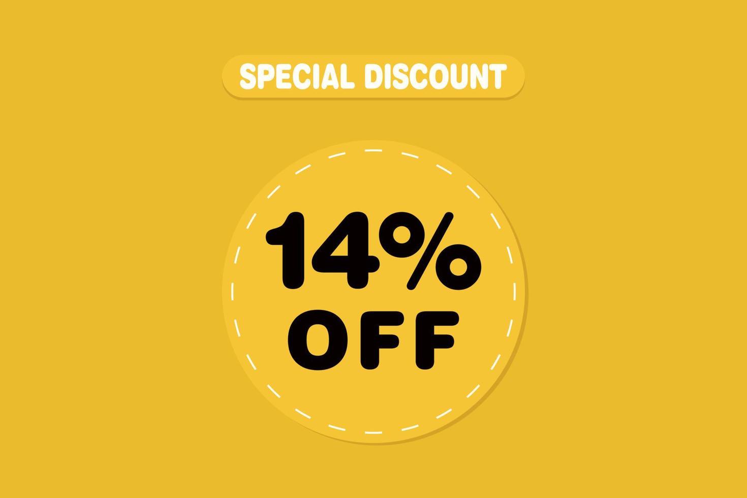 14 percent Sale and discount labels. price off tag icon flat design. vector