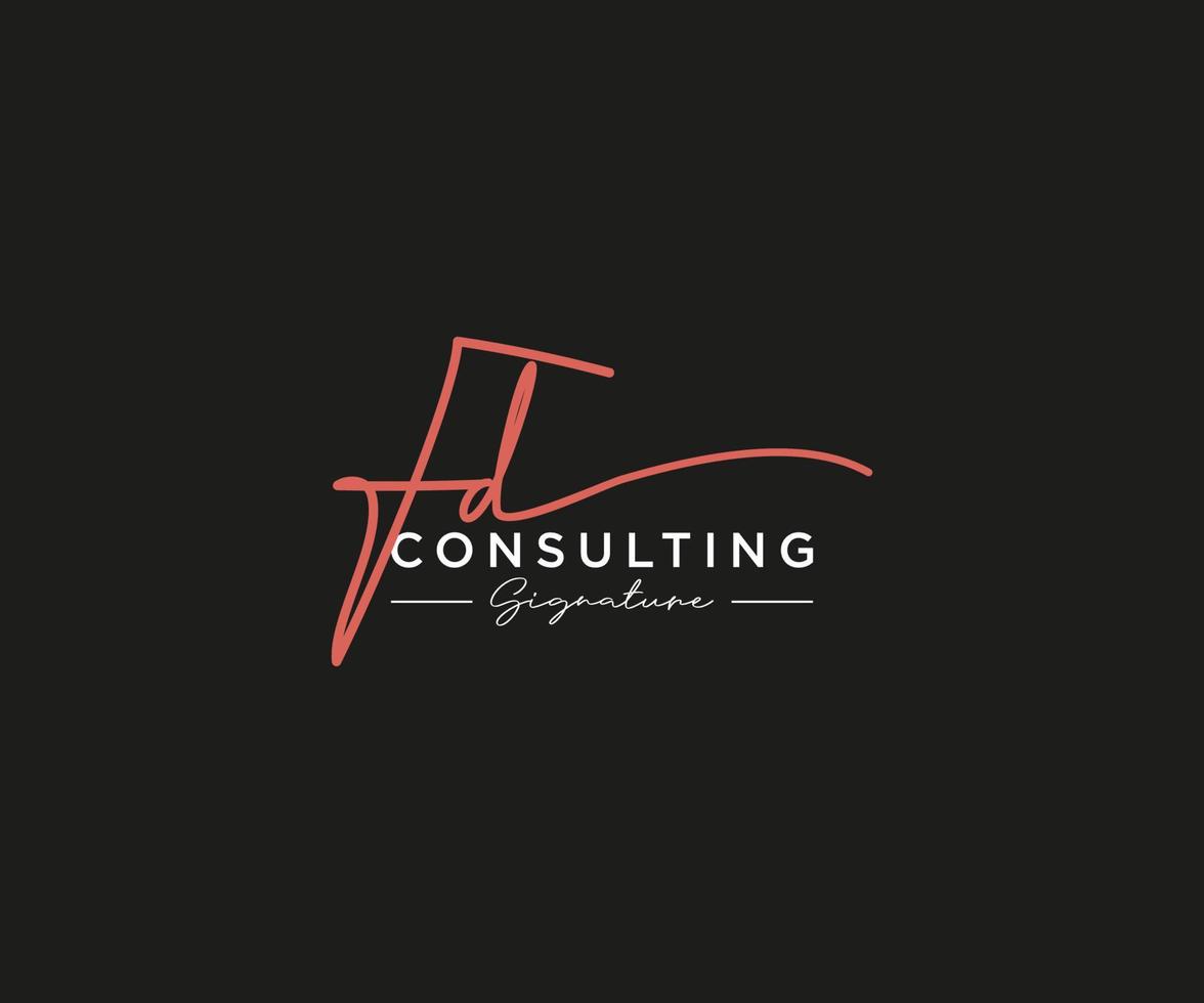 Initial FD signature logo collection template vector. Hand drawn Calligraphy lettering Vector illustration.