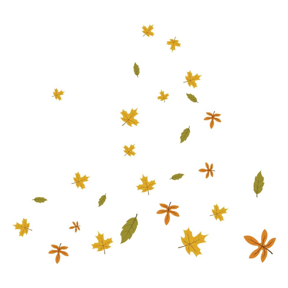 fallen leaves and bowing  wind vector illustration design