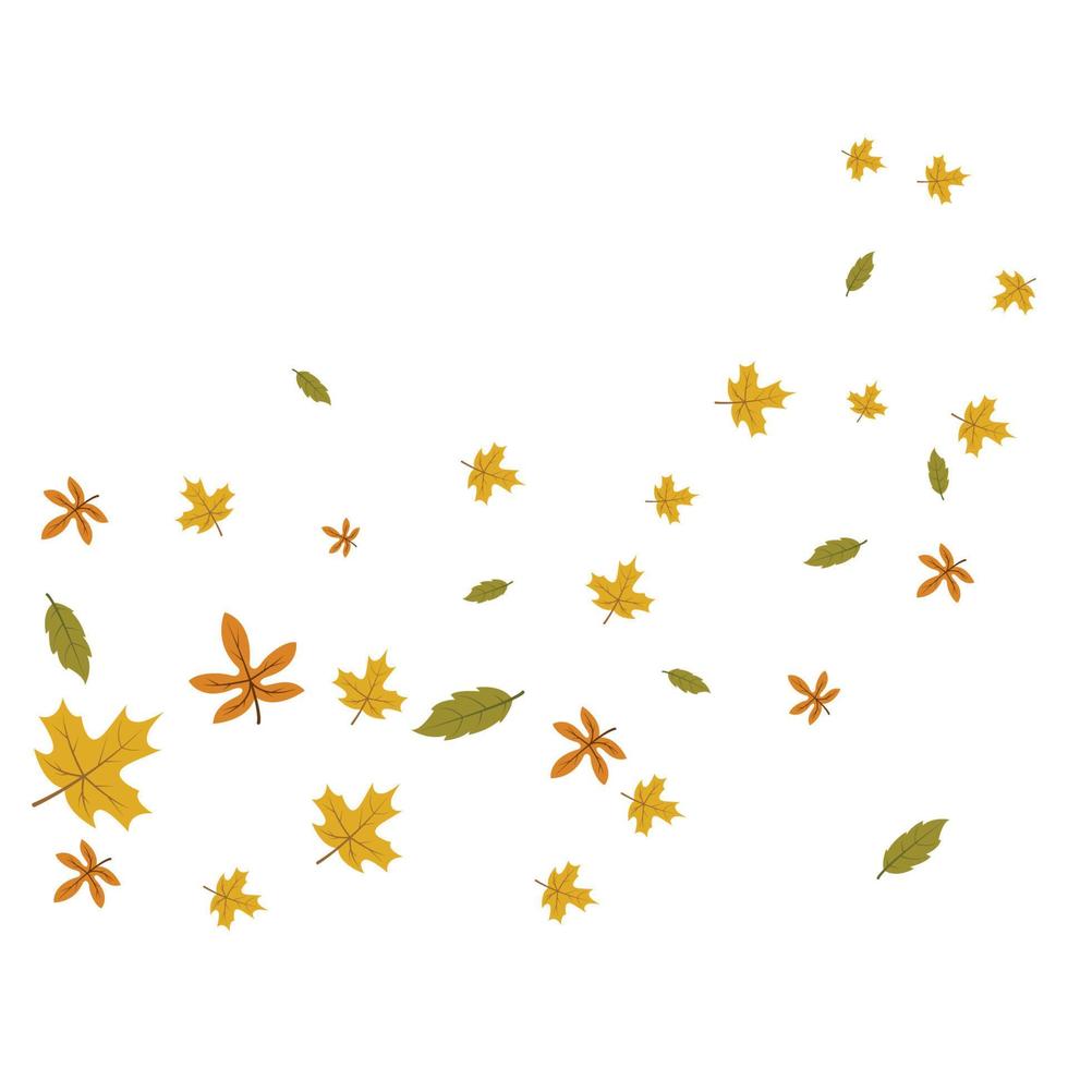 fallen leaves and bowing  wind vector illustration design