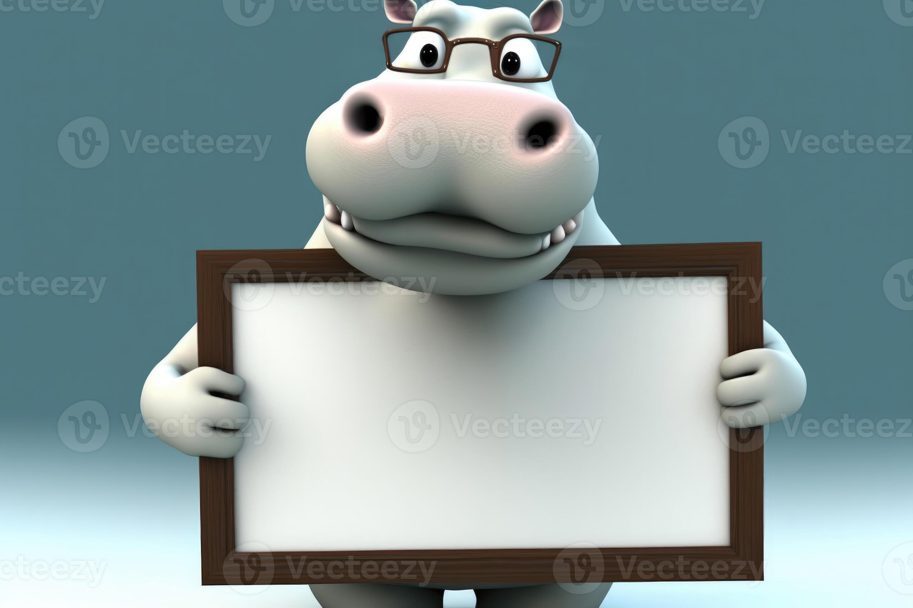 A giant animal holding an empty whiteboard - SuperStock