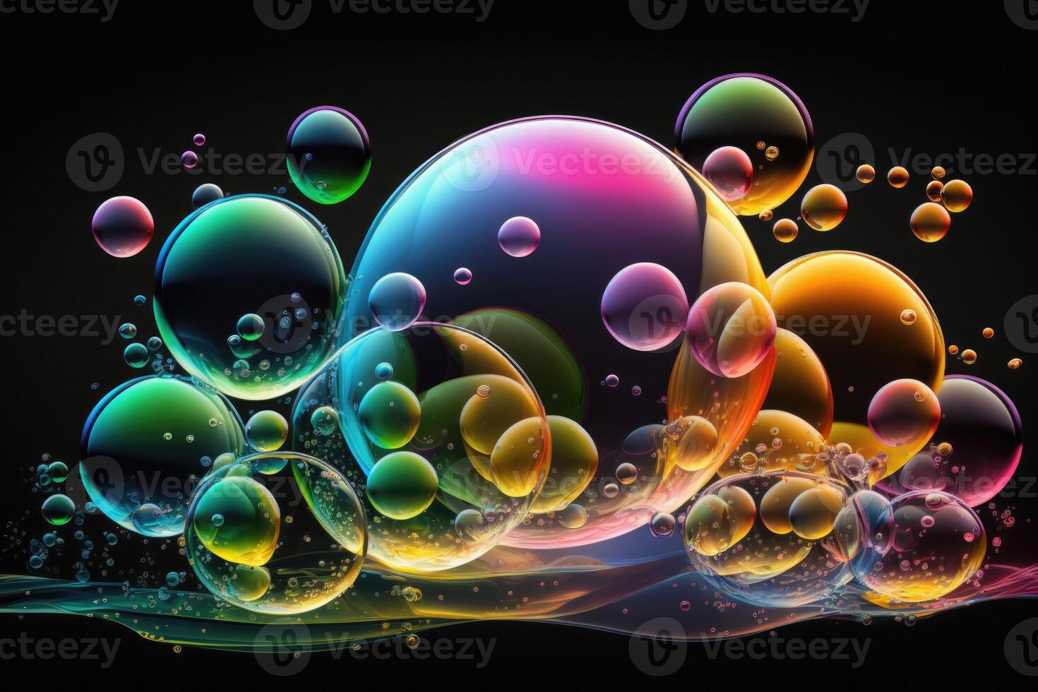 Colorful bubbles background. photo