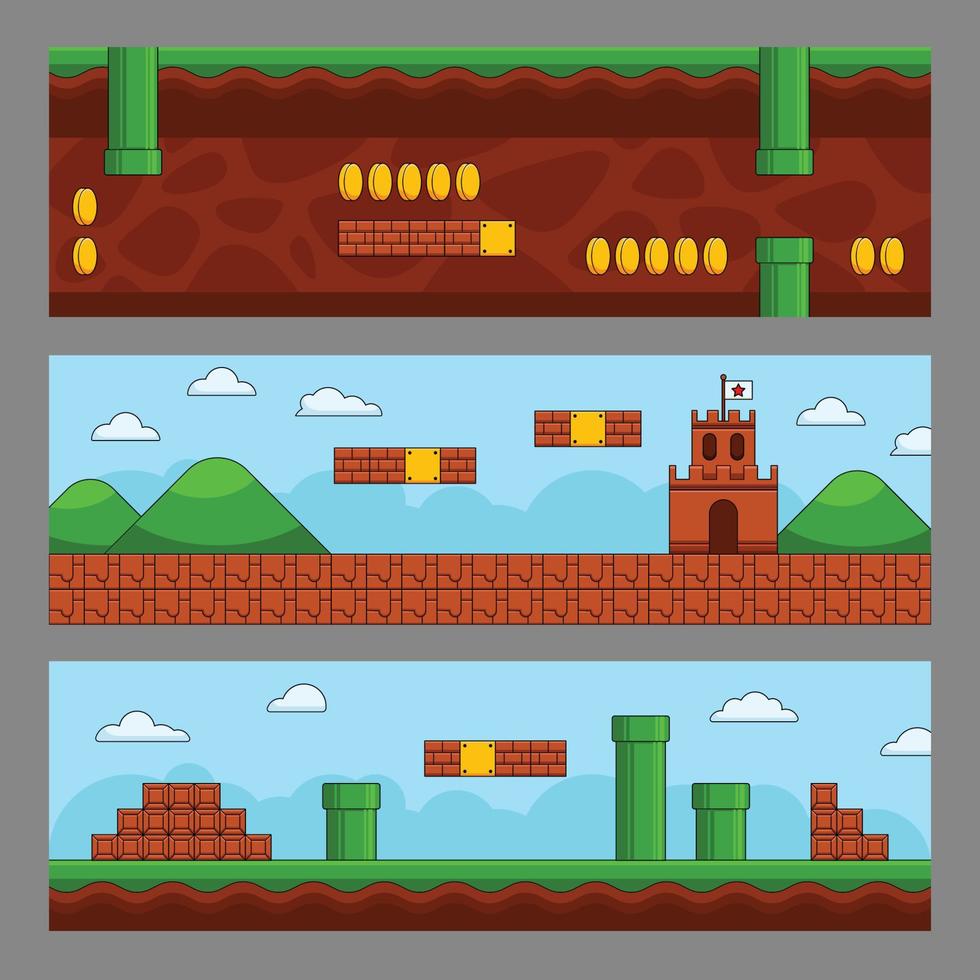 Fantasy Gaming Stage Banner Template vector