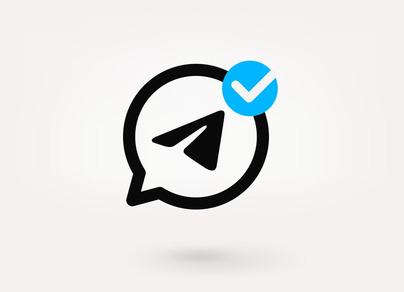 Speech cloud pictogram with plane sign and approve check mark. Linear vector linear icon