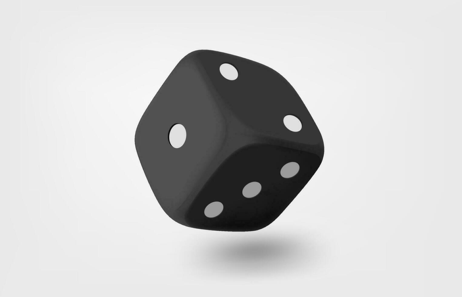 Black dice icon isolated on white background. Gamebling concept. 3d vector illustration