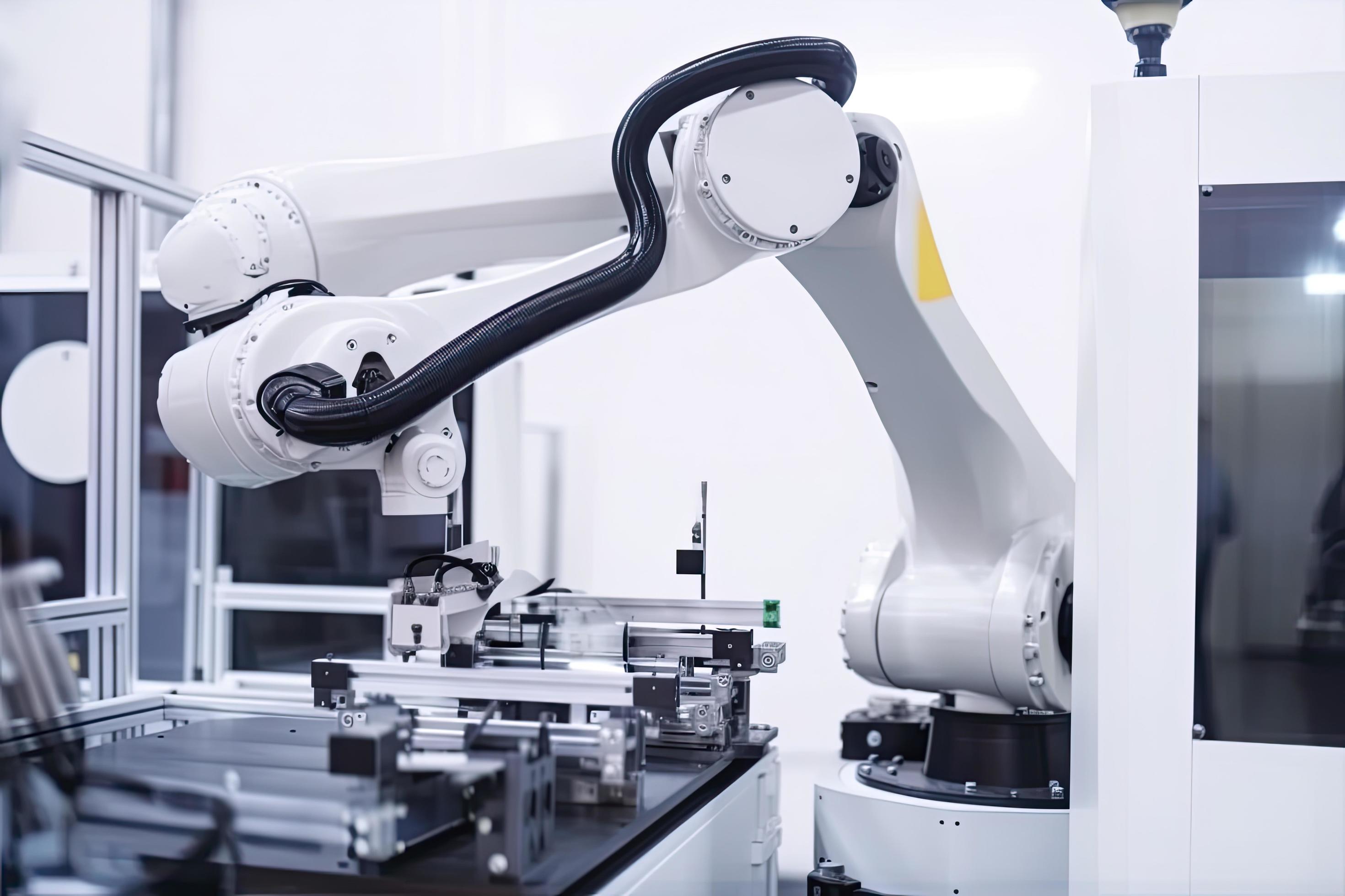 industrial machine robot, smart modern factory automation using