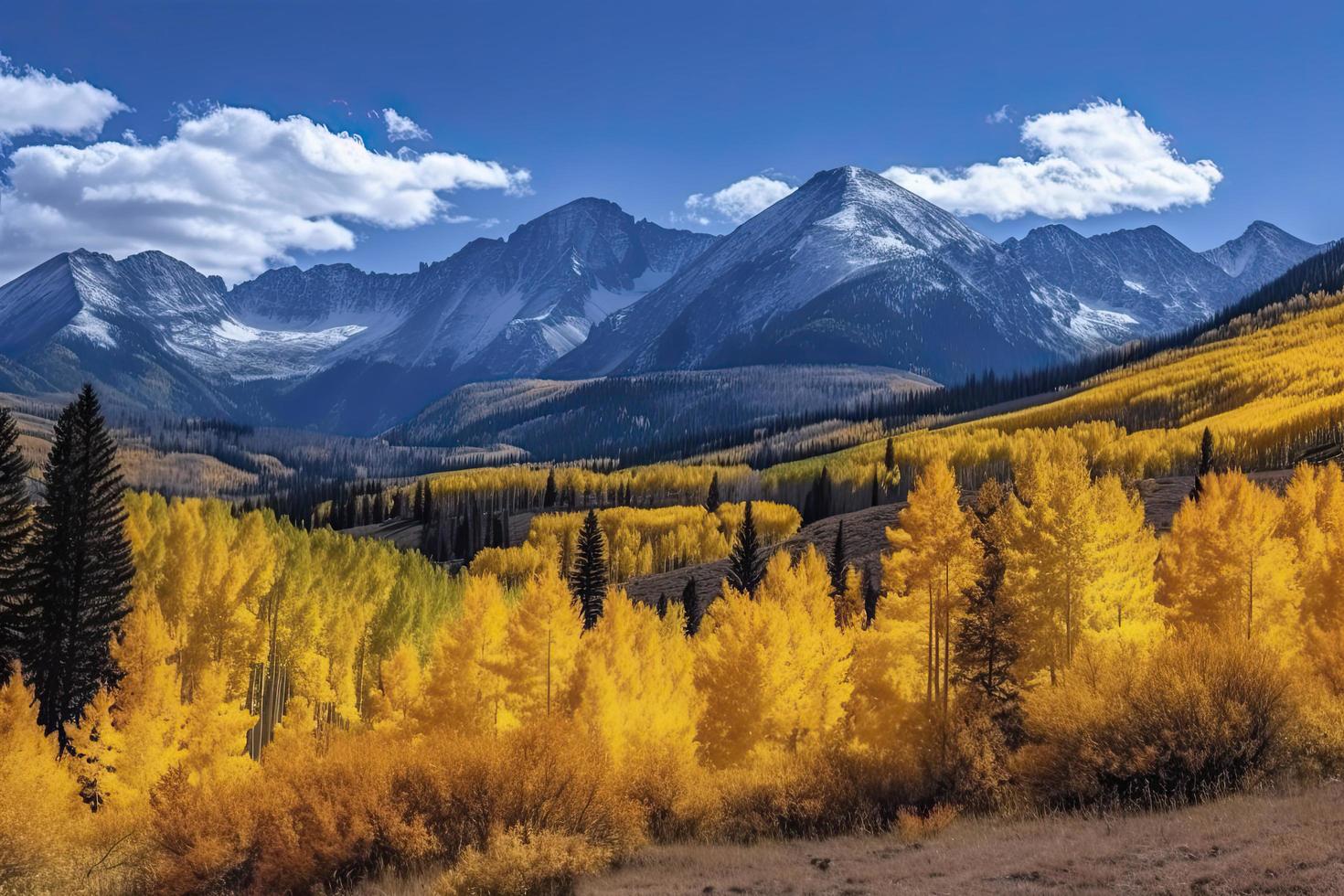 Colorado Rocky Mountains during the the fall season photo