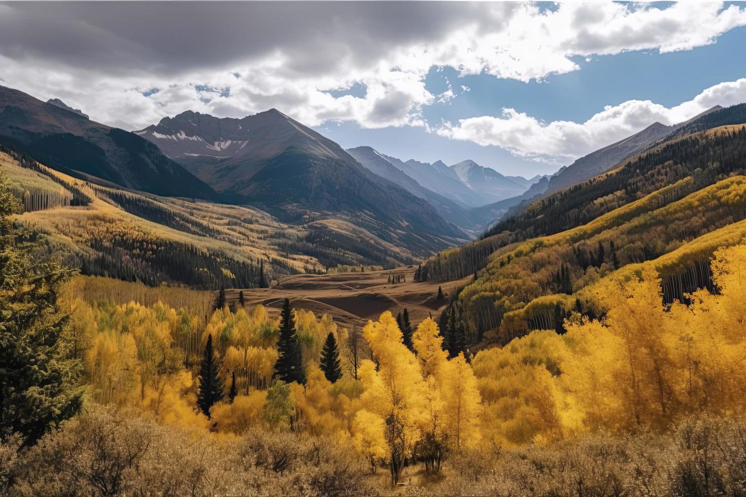 Colorado Rocky Mountains during the the fall season photo