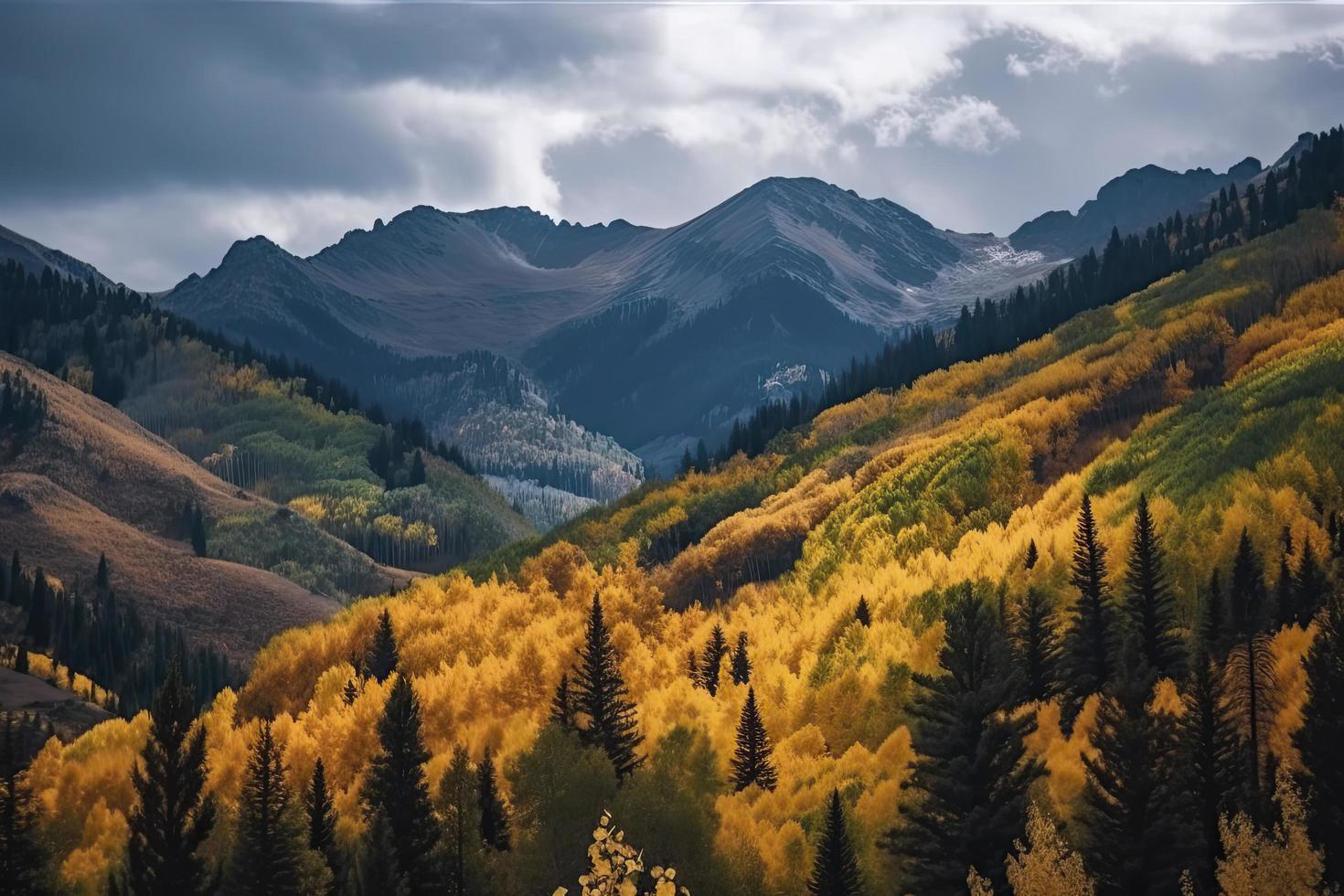 Colorado Rocky Mountains during the the fall season photo