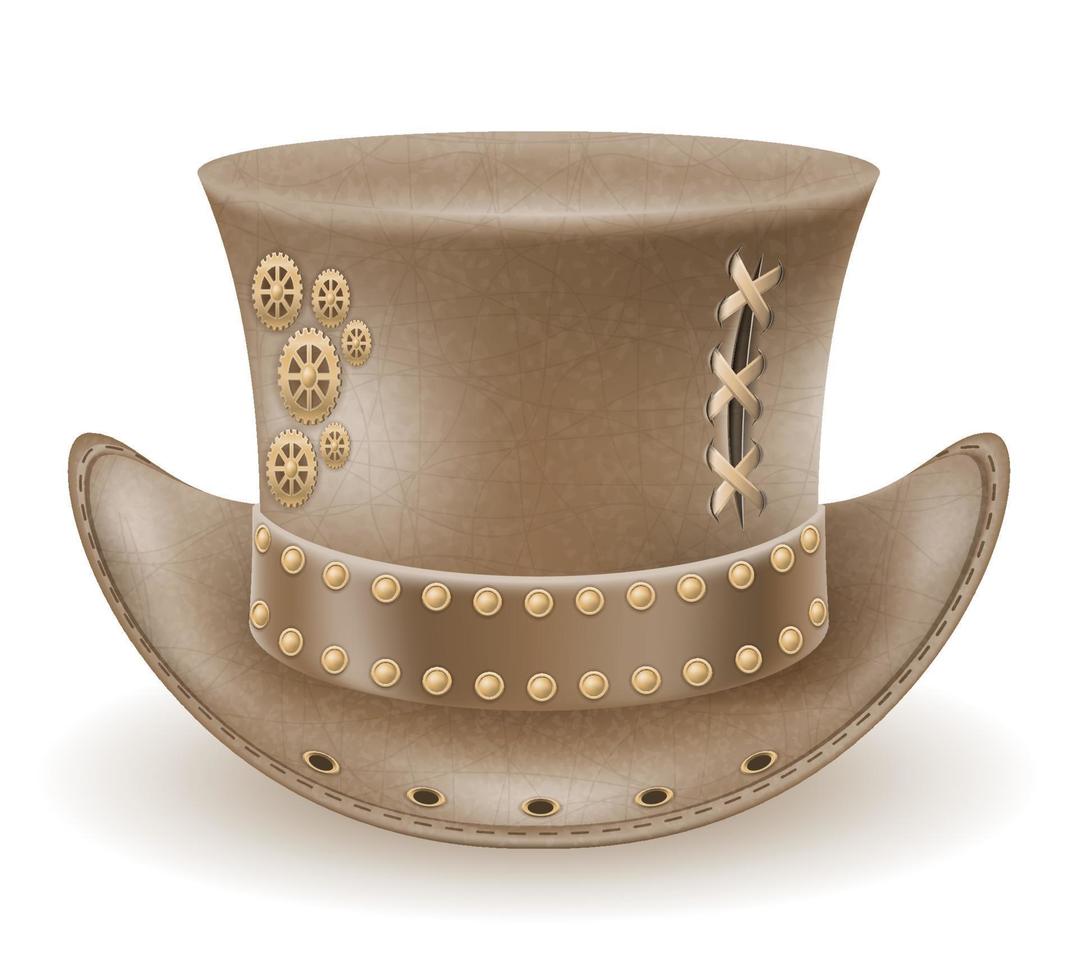 retro steampunk style hat vector illustration isolated on white background