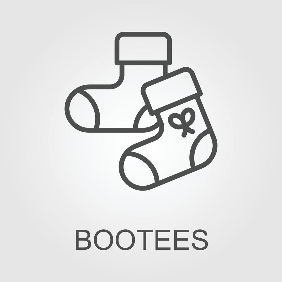 Baby booties vector sketch icon isolated on background. Hand drawn Baby booties icon. Baby booties sketch icon for infographic, website or app.