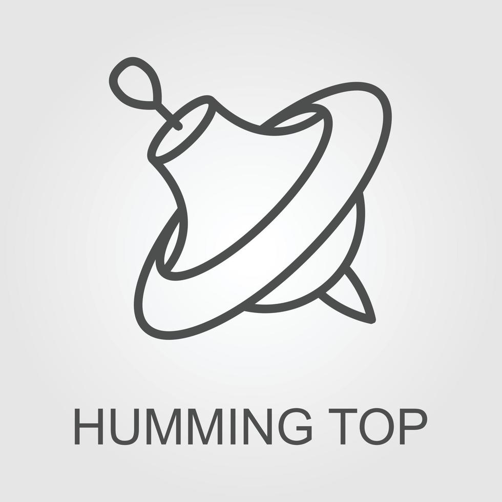 Humming top line and glyph icon, toy and play, whirligig sign, vector graphics, a linear pattern on a white background, eps 10