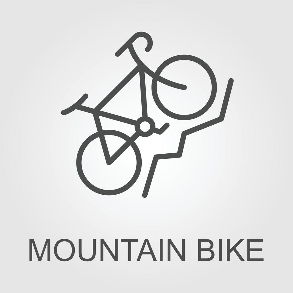 Mountain bike icon, vector bicycle symbol