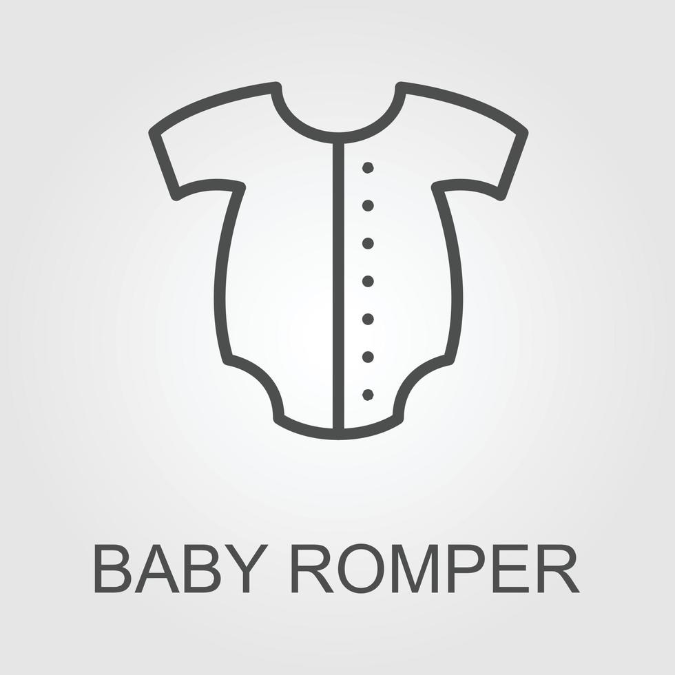 Baby bodysuit vector glyph icon. Baby Romper. Graph symbol for children and newborn babies web site and apps design, logo, app, UI