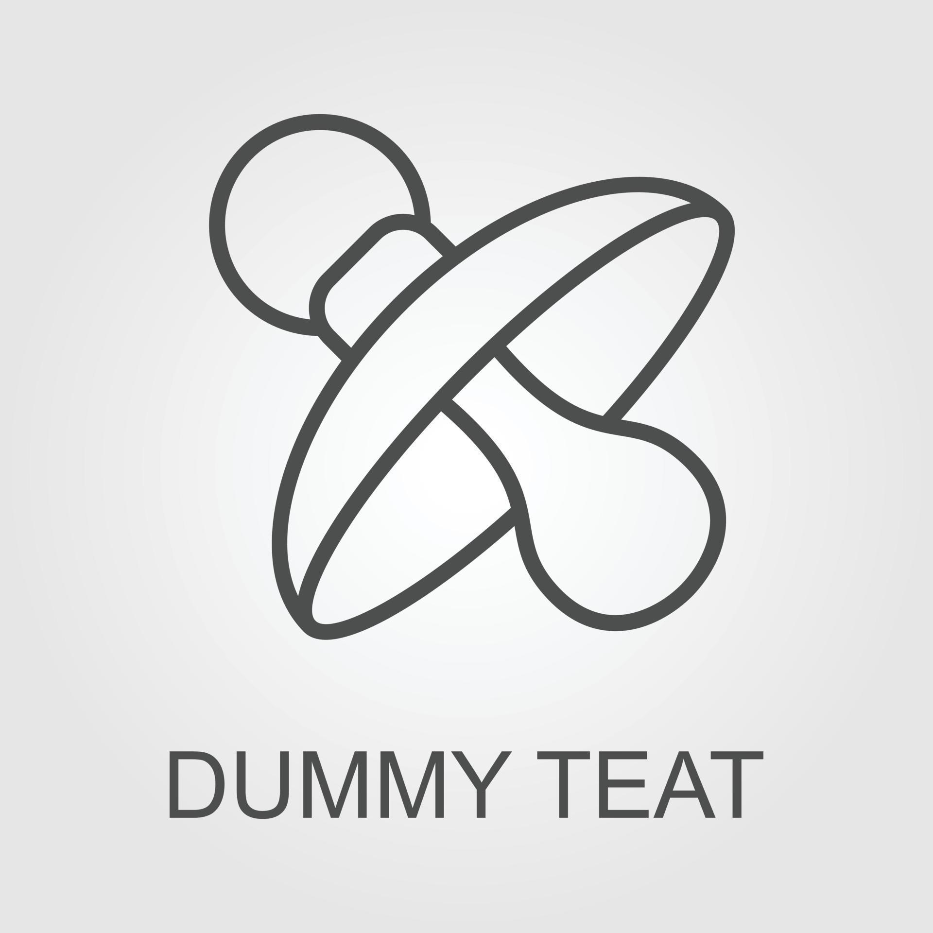 Baby pacifier, dummy, soother or teether flat vector icon for apps and