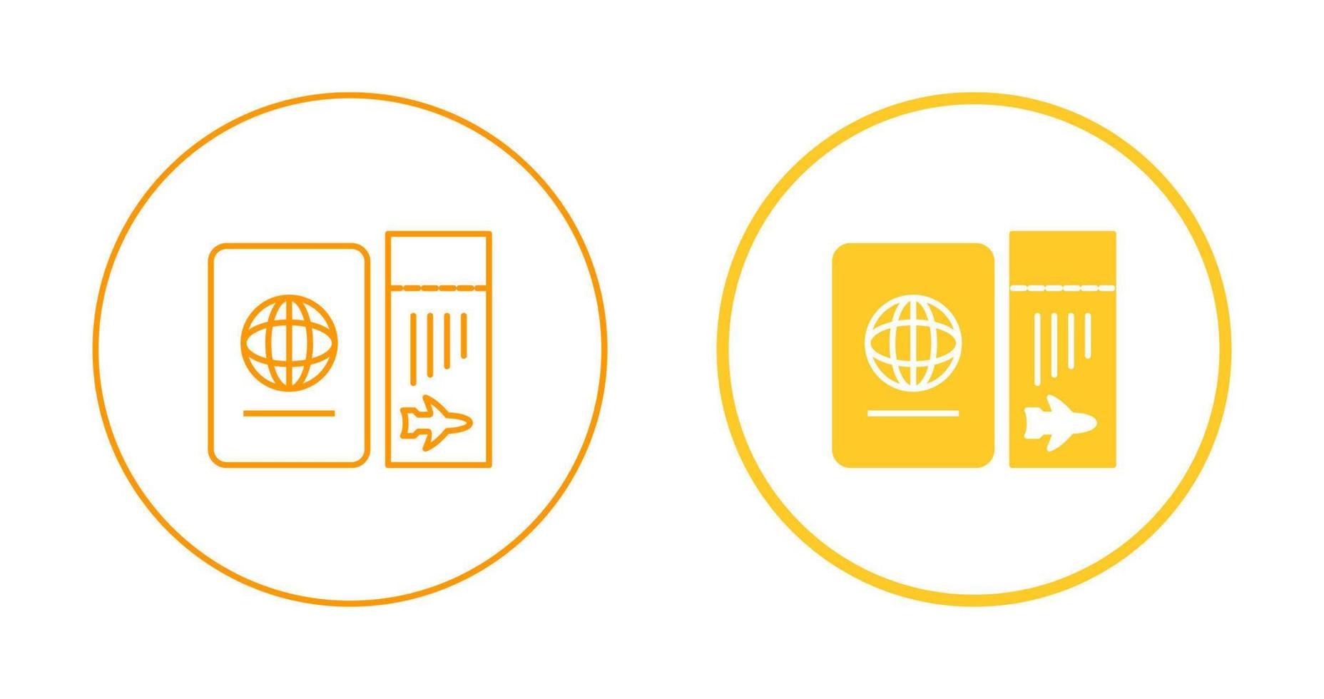 Ticket and Passport Vector Icon