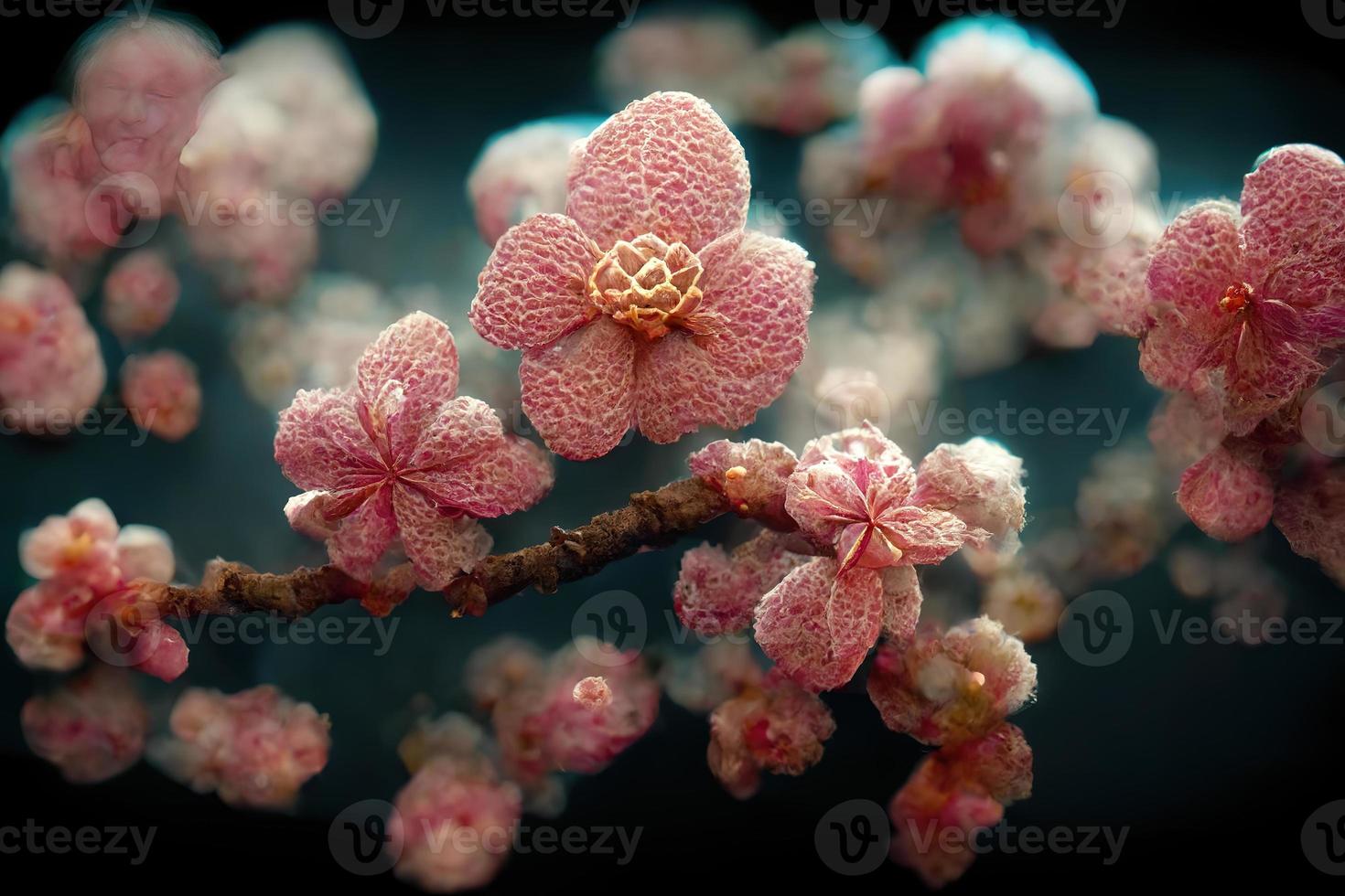 Sakura flowers. Background. AI render. photo