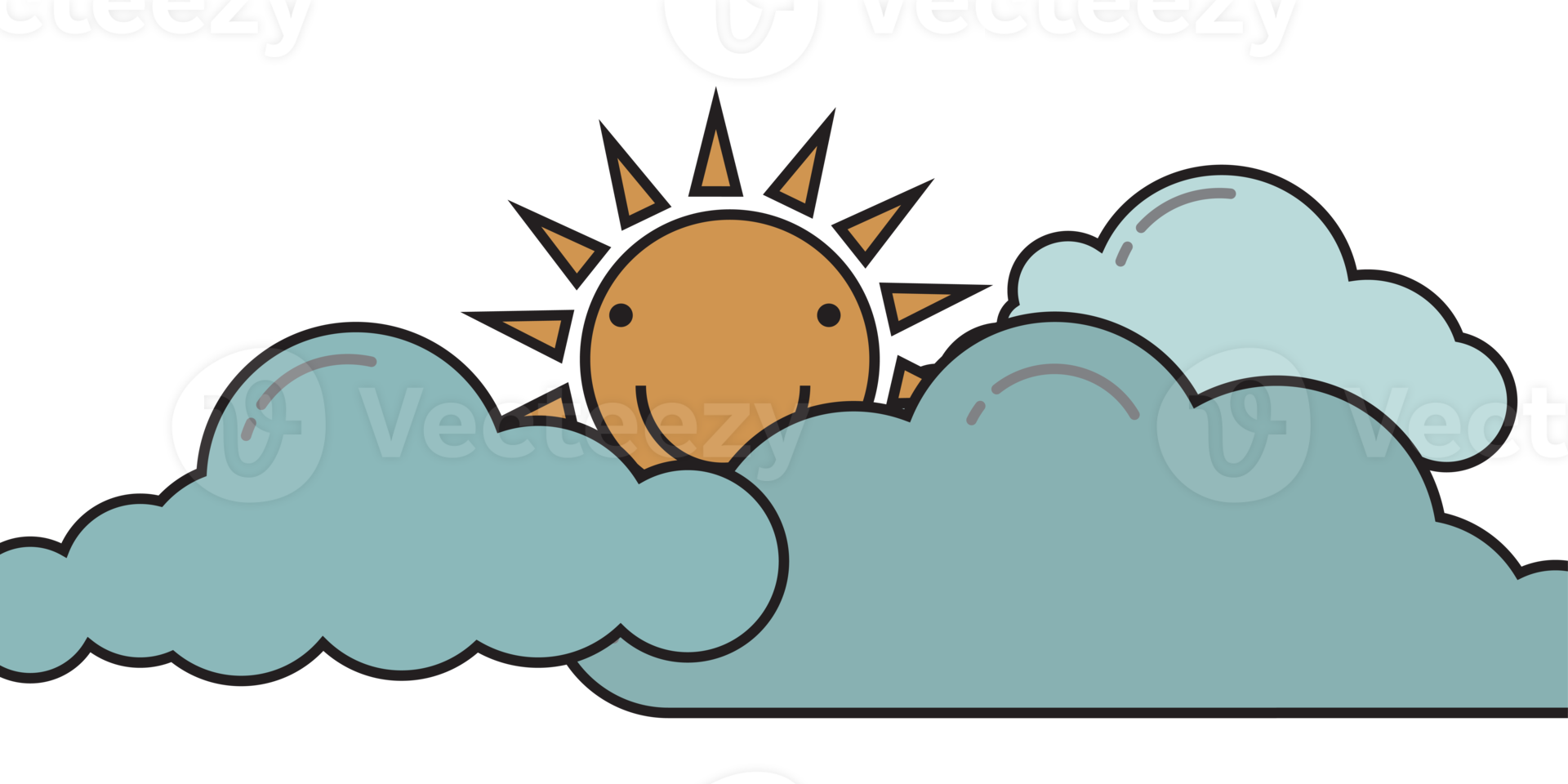 schattig wolken en zon Aan een Doorzichtig dag png