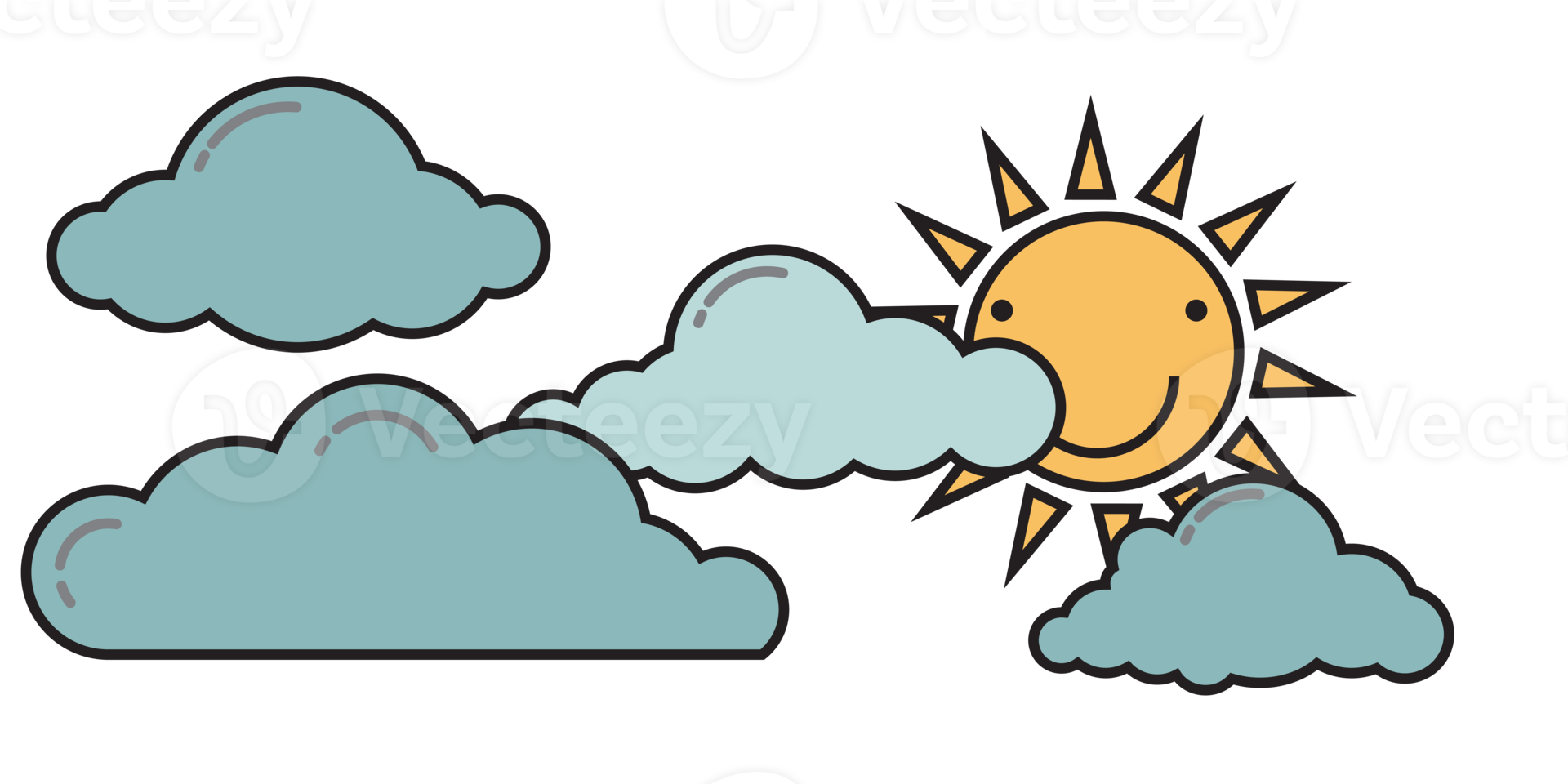 carino nuvole e sole su un' chiaro giorno png