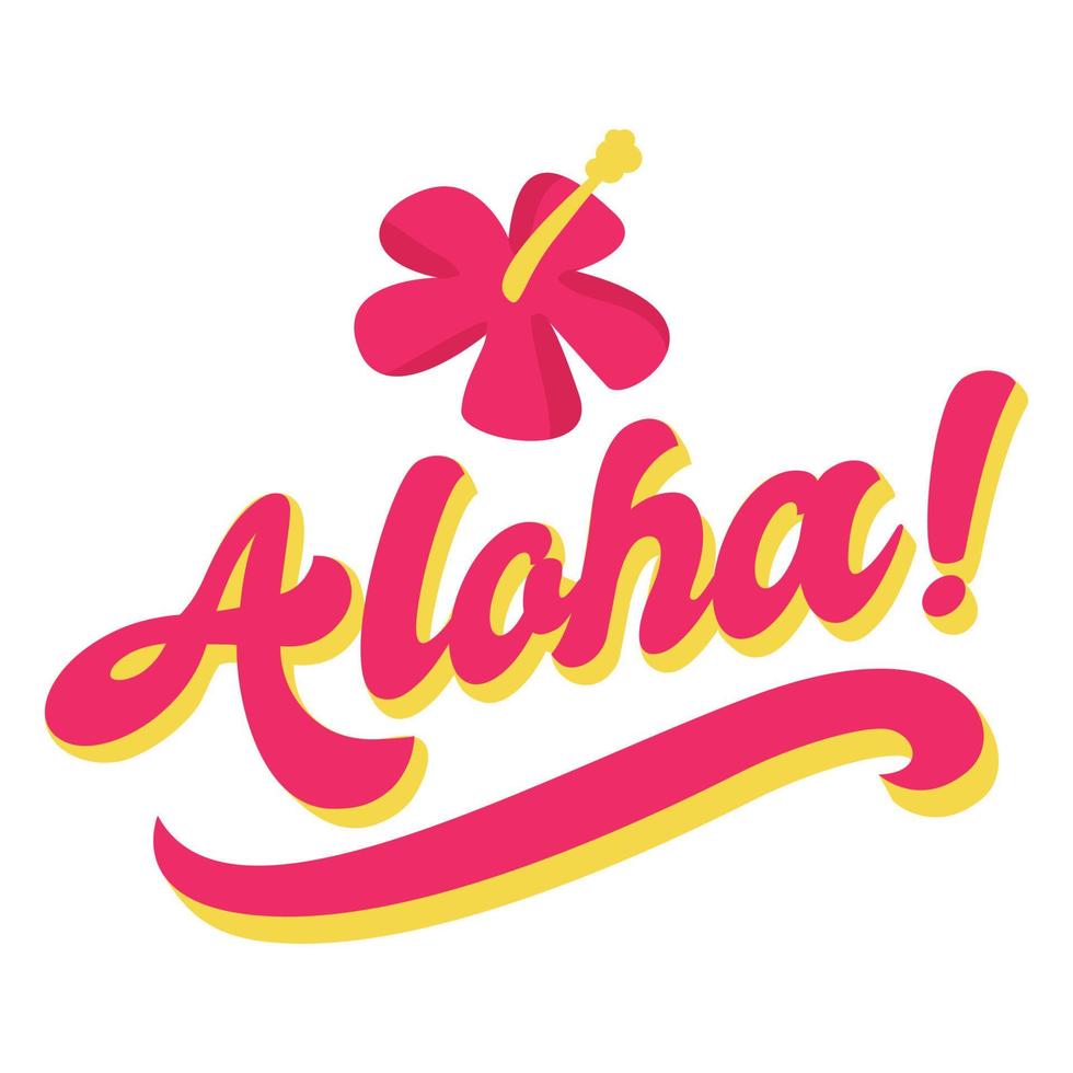 Aloha Flower Hawaiian Lettering 22105911 Vector Art at Vecteezy