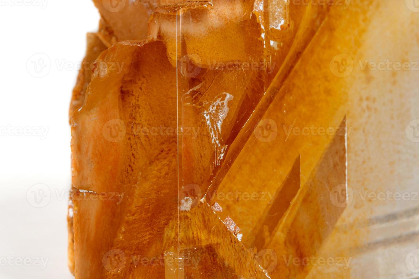 Macro mineral stone Calcite on a white background photo