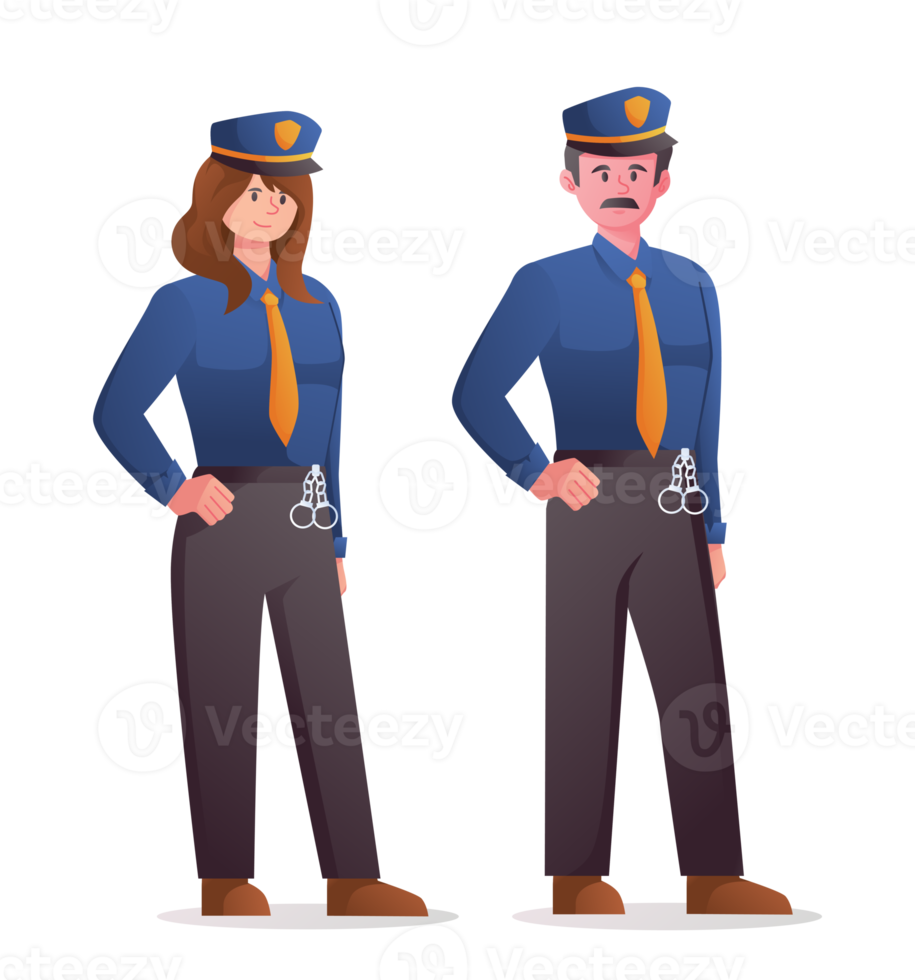 Police officer in the uniform standing illustration png