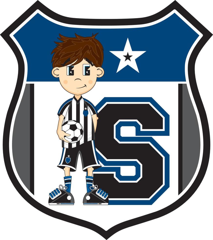 S is for Soccer Player - Alphabet Learning Educational Sports Illustration vector