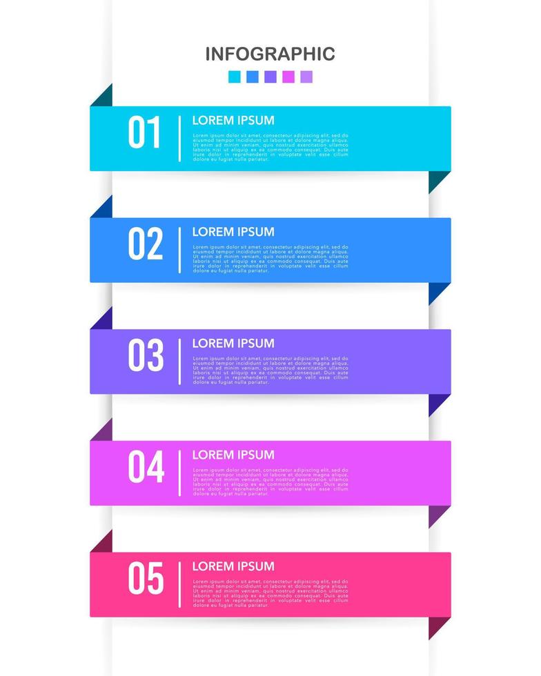 infografía etiquetas cintas 5 5 opciones o pasos. vector ilustración.