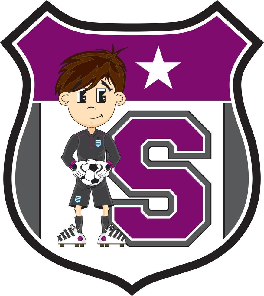 S is for Soccer Player - Alphabet Learning Educational Sports Illustration vector