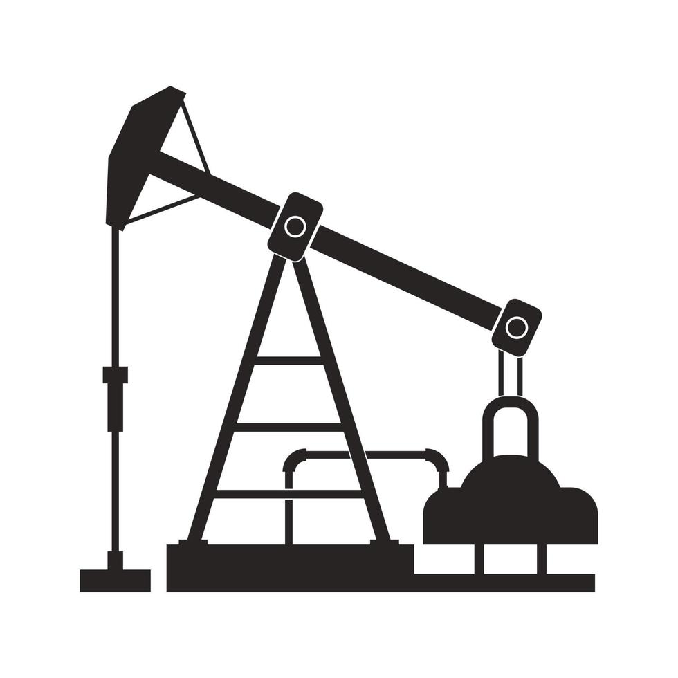 Oil rigs, oil industry production equipment logo vector