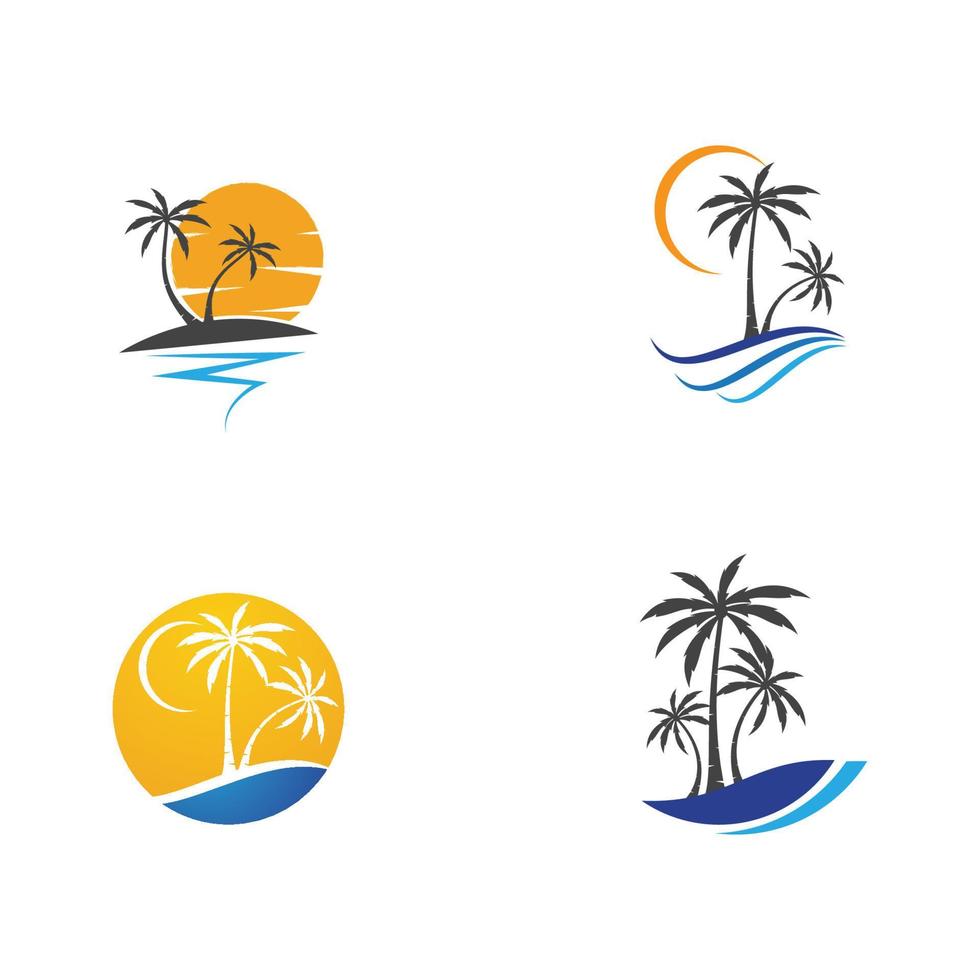 Palm tree summer logo template vector
