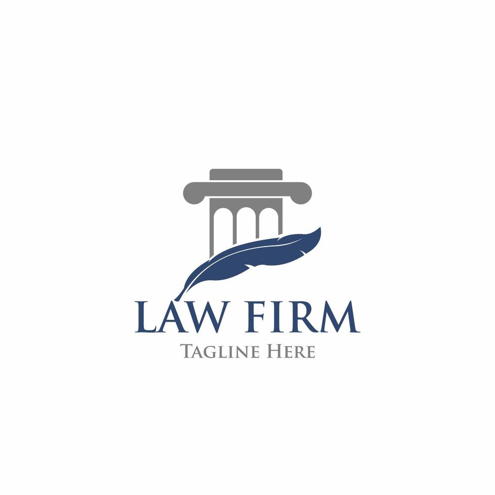 Attorney Law scale Feathers Logo design template vector