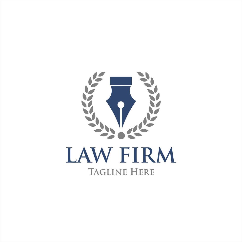 abogado abogado legal ley firma logo diseño vector modelo negativo espacio. circulo forma juez logotipo concepto icono.