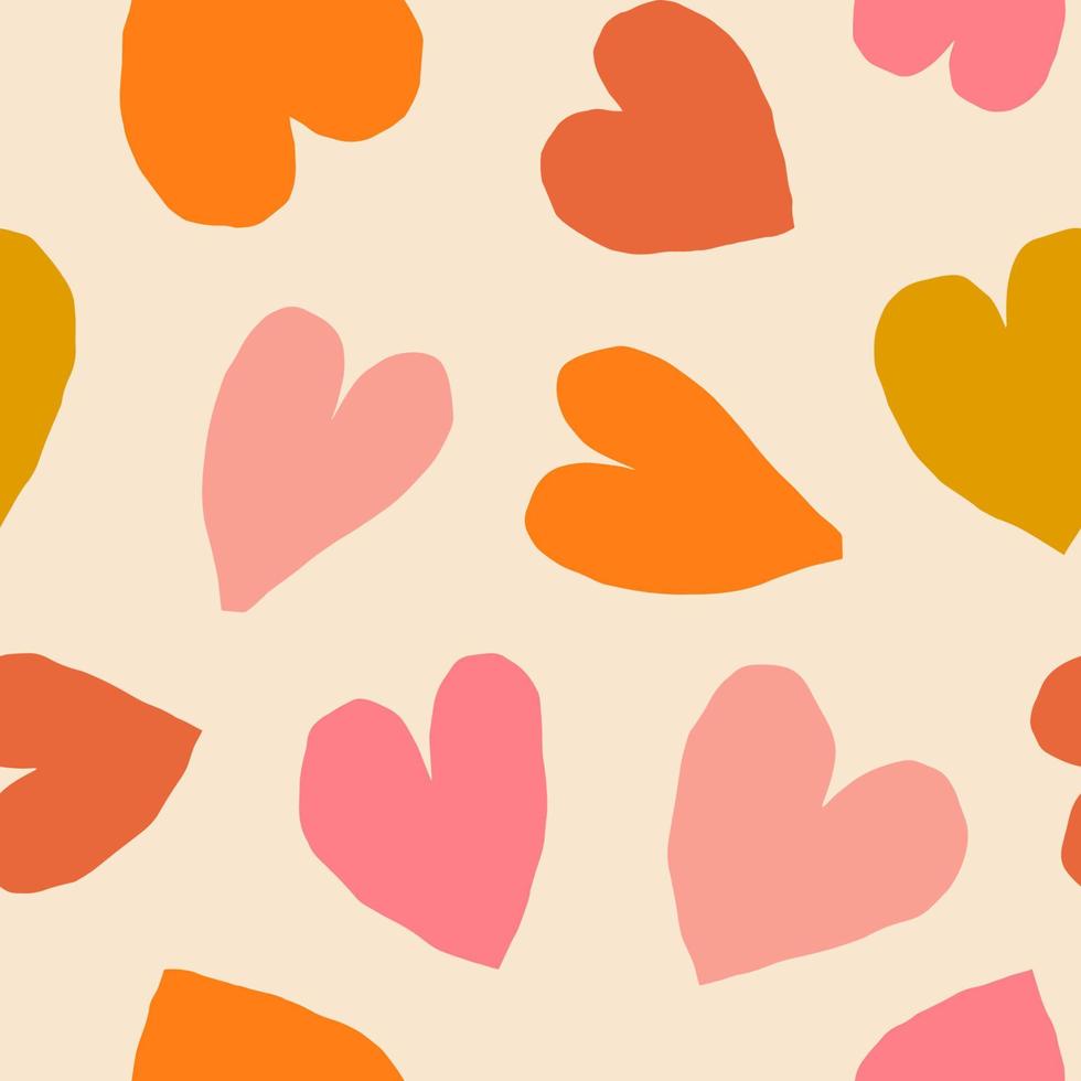 Seamless pattern with cut out hearts. Vector romantic texture. Background with cute hearts, perfect for packaging design, prints and bold fabric