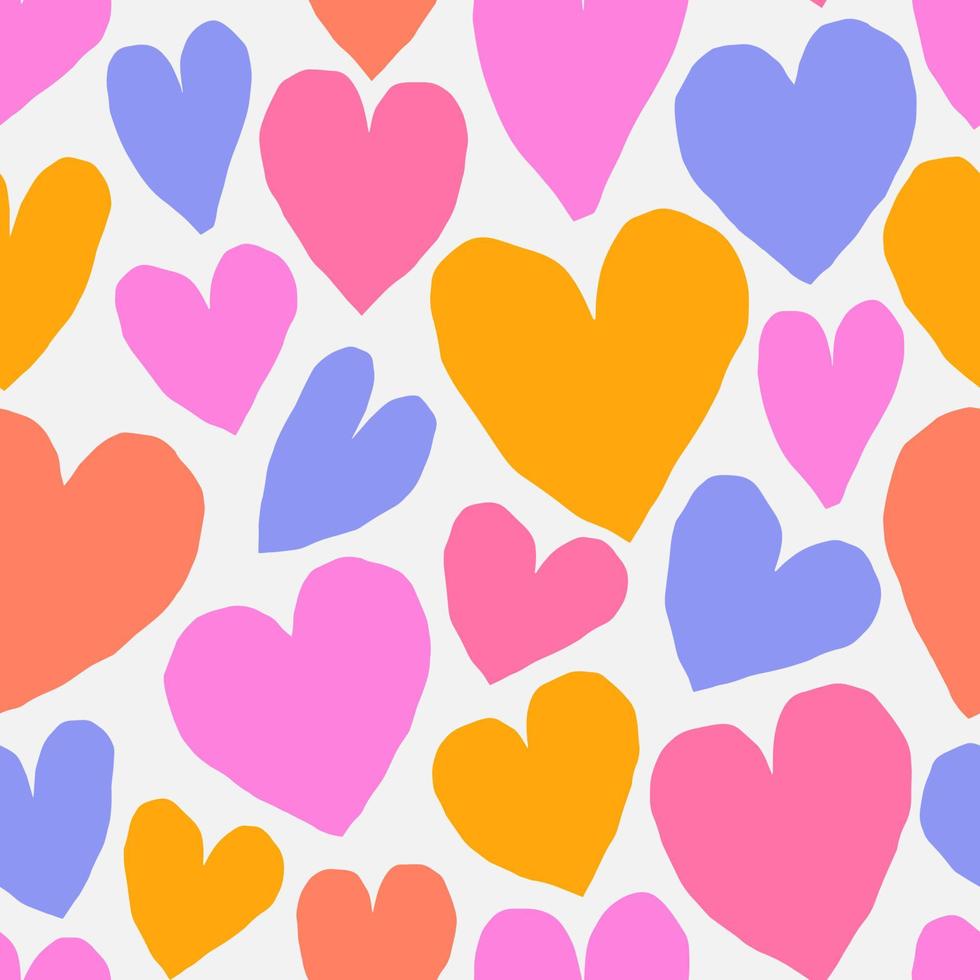 Cute cutout hearts pattern. Vector romantic texture with hearts. Love, heart - modern background